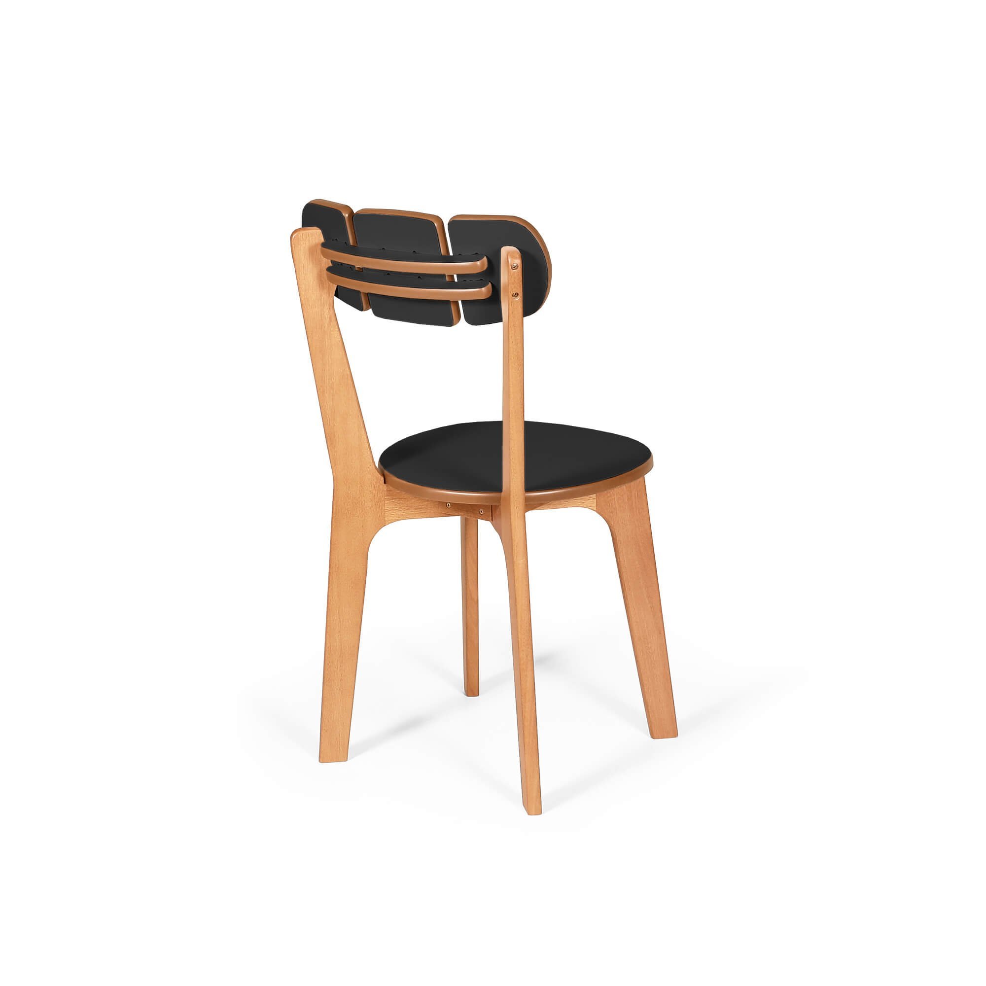 Kit 4 Cadeiras de Jantar em Madeira - Anjo Gabriel Design Preto - 3