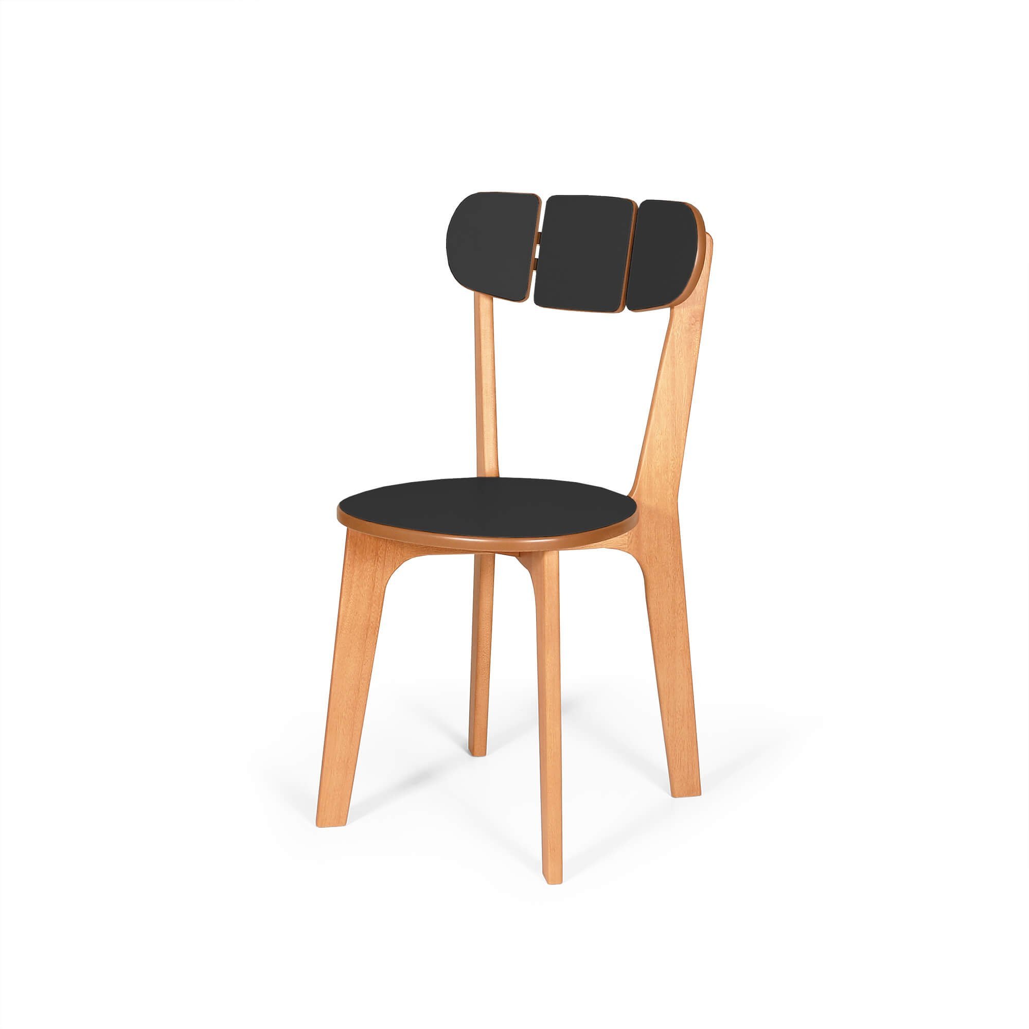 Kit 4 Cadeiras de Jantar em Madeira - Anjo Gabriel Design Preto - 2