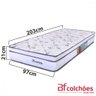 Colchão Solteirão BF Molas Ensacadas Com Pillow Top Wave 97x203  - 3