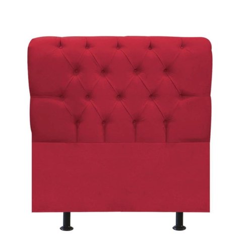 Cabeceira Estofada Cama Box Solteiro 100cm París Corino Vermelho- Mabe Magazine