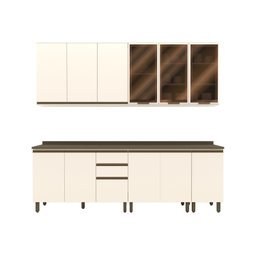 Cozinha Compacta 5 Peças com Aéreo de Vidro Reflecta 100% Mdf - 4