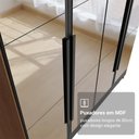 Ver imagem 6 de Guarda-Roupa Solteiro com Pés 4 Portas Batentes com Espelhos Rustic/Preto/Preto Venus Madesa