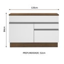 Ver imagem 4 de Balcão de Pia Armário de Cozinha 120 cm 1 Porta e 2 Gavetas (Com Tampo) Rustic/Branco Glamy Madesa