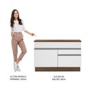 Ver imagem 7 de Balcão de Pia Armário de Cozinha 120 cm 1 Porta e 2 Gavetas (Com Tampo) Rustic/Branco Glamy Madesa