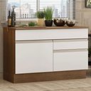 Ver imagem 3 de Balcão de Pia Armário de Cozinha 120 cm 1 Porta e 2 Gavetas (Com Tampo) Rustic/Branco Glamy Madesa