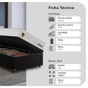 Ver imagem 2 de Cama Box Baú Solteiro Preto + Colchão Life D33 Pillow Top 61x88x188cm Branco - e-Shop Casa