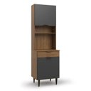 Ver imagem 7 de Cozinha Compacta Modulada 4 Peças 6 Portas 3 Gavetas Vittoria Cinza/Ipê Wood/Grafite