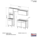 Ver imagem 3 de Cozinha Compacta Modulada 4 Peças 6 Portas 3 Gavetas Vittoria Cinza/Ipê Wood/Grafite