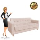 Ver imagem 7 de Sofá 3 Lugares Arezzo Suede Bege