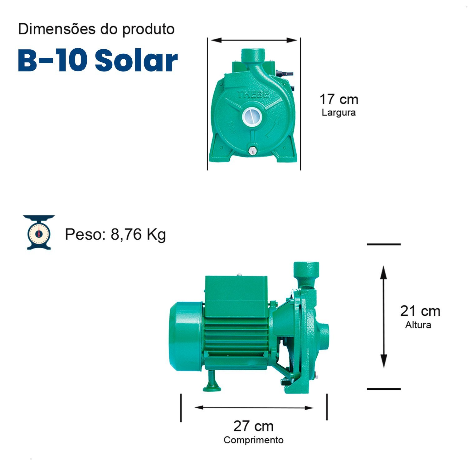 Bomba Solar Centrífuga B-10 Ci 560w Motor Thebe Ip44 72v - 2