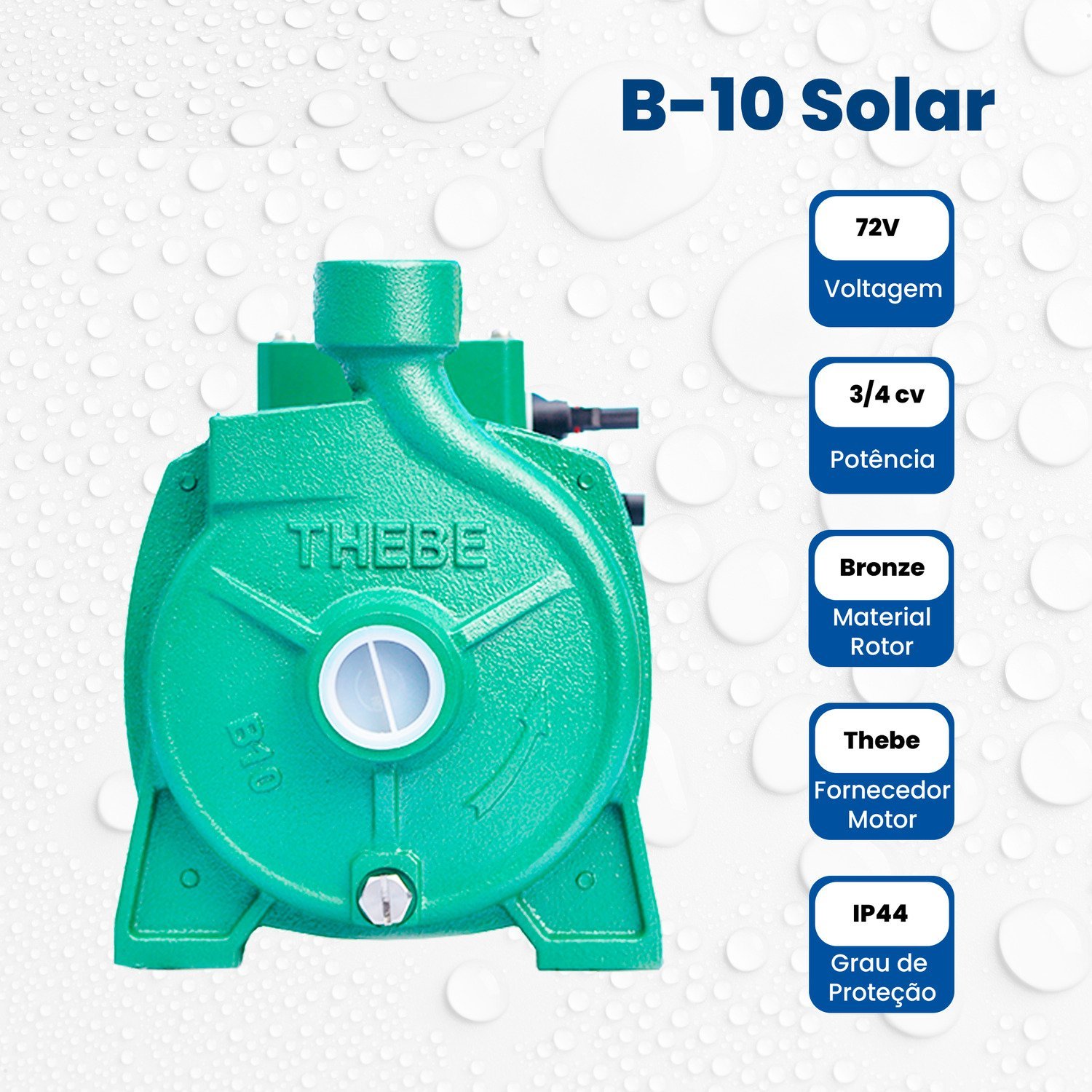 Bomba Solar Centrífuga B-10 Ci 560w Motor Thebe Ip44 72v - 4