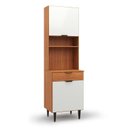 Ver imagem 4 de Cozinha Compacta Modulada 4 Peças 6 Portas 3 Gavetas Vittoria Branco/Freijó/Off White