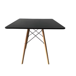 Mesa de Jantar Eiffel Quadrada 90cm Preta – Tampo Mdf Impermeável, Base em Madeira Maciça - 1