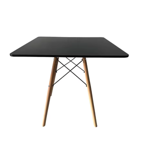 Mesa de Jantar Eiffel Quadrada 90cm Preta – Tampo Mdf Impermeável, Base em Madeira Maciça
