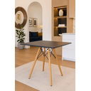 Ver imagem 1 de Mesa de Jantar Moderna Eiffel Eames Quadrada 90cm Preta – Tampo Mdf Base em Madeira