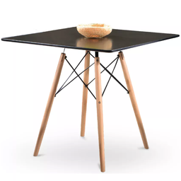 Mesa de Jantar Eiffel Quadrada 90cm Preta – Tampo Mdf Impermeável, Base em Madeira Maciça - 2