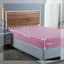 Ver imagem 3 de Lençol Queen Size 100% Algodão Percal 300 Fios com Elástico Forro de Cama:rosa Bebe