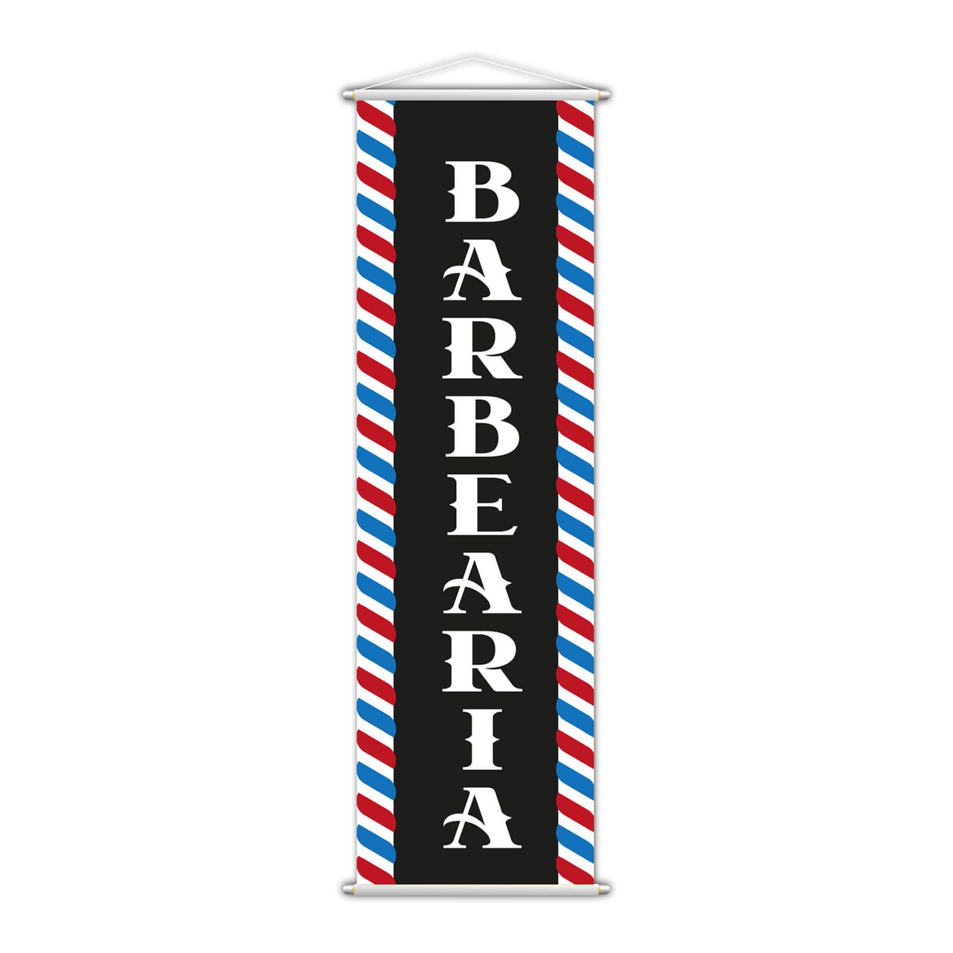 Banner Barbearia Barba Serviço Vertical Lona 30x100cm Completo Kanto Store - 1