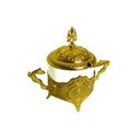 Ver imagem 2 de Açucareiro em Porcelana e Metal Dourado - 28x38x21cm Prime Home Decor 36960