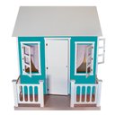 Ver imagem 1 de Casinha de Brinquedo com Cercado e Cortinas Azul/Branco - Criança Feliz