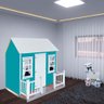 Casinha de Brinquedo com Cercado e Cortinas Azul/Branco - Criança Feliz - 4