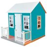 Casinha de Brinquedo com Cercado e Cortinas Azul/Branco - Criança Feliz - 6