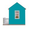 Casinha de Brinquedo com Cercado e Cortinas Azul/Branco - Criança Feliz - 7