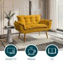 Ver imagem 4 de Namoradeira Decorativa Confortável Para Sala Recepção Consultório  Manicure Alice Suede