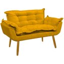 Ver mais imagens de Namoradeira Decorativa Confortável para Sala Recepção Consultório  Manicure Alice Suede