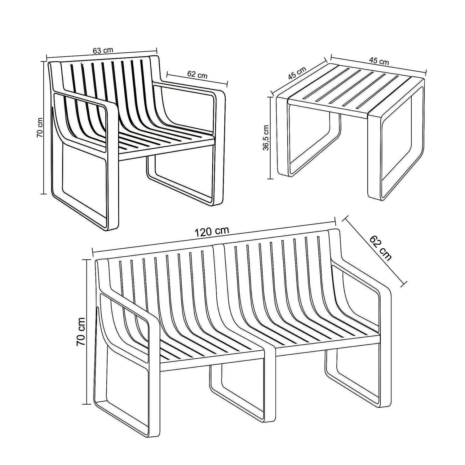 Conjunto de Móveis para Jardim 5 Peças Verte Eco - 2