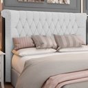 Ver imagem 2 de Cabeceira Cama Box Queen 160cm Estofada Meora P05 Linho Cinza Claro - Lyam Decor