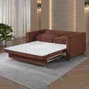 Ver imagem 4 de Sofá Cama Marcelle 2 Lugares 150 Casal Veludo Paris Pés de Madeira Talento Móveis