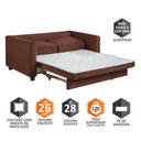 Ver imagem 5 de Sofá Cama Marcelle 2 Lugares 150 Casal Veludo Paris Pés de Madeira Talento Móveis