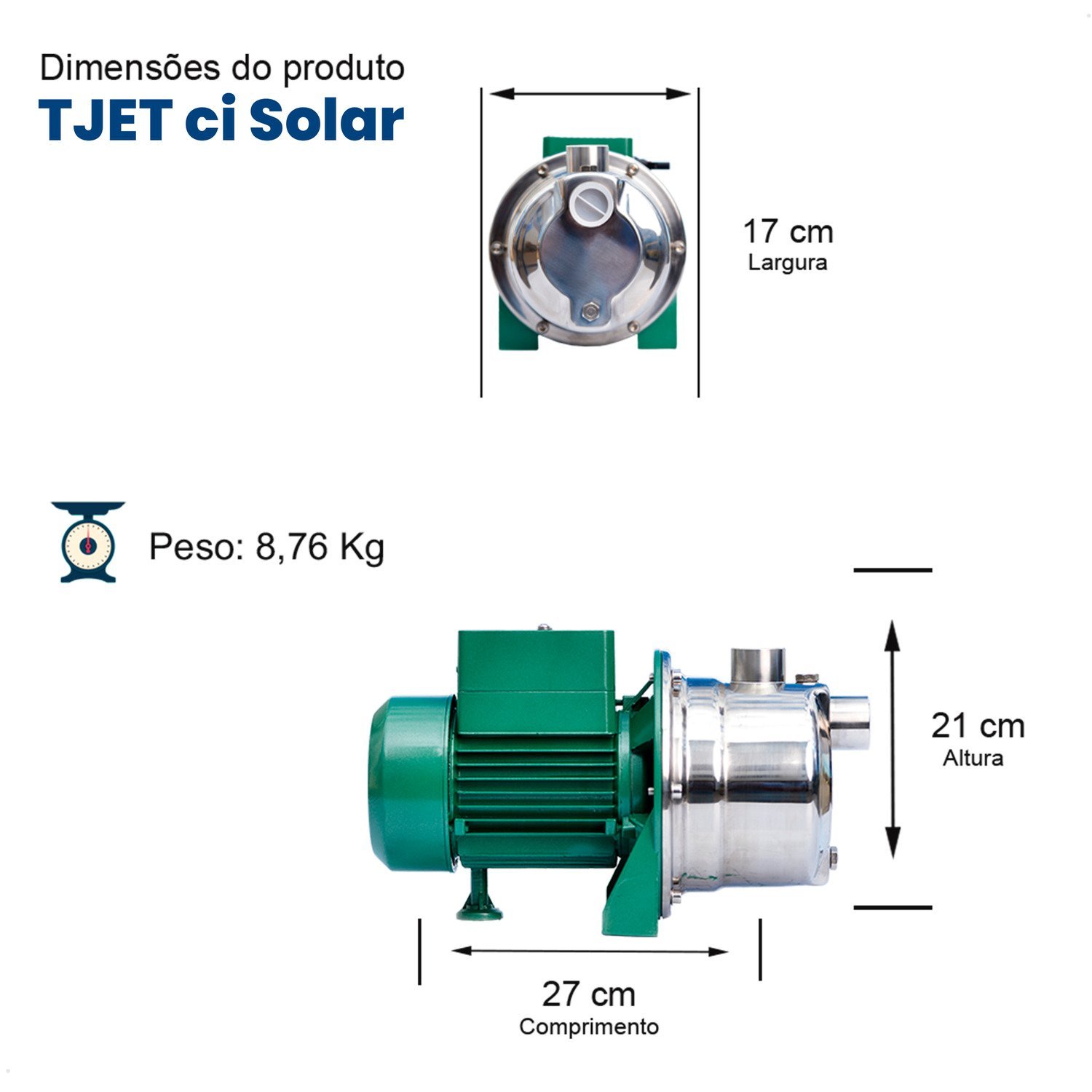 Bomba Solar Autoaspirante Inox Tjet Ci 570w Motor Thebe Ip44 76v - 2