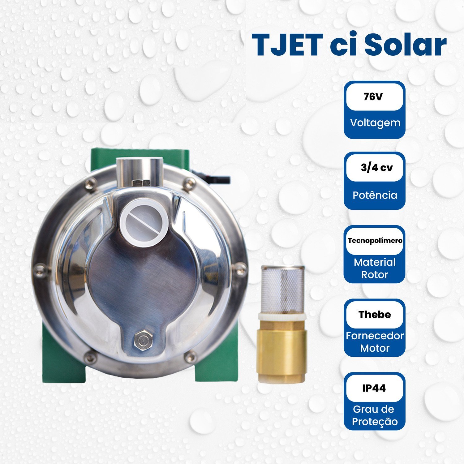 Bomba Solar Autoaspirante Inox Tjet Ci 570w Motor Thebe Ip44 76v - 4