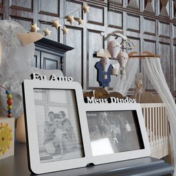 Kit Porta Retrato Padrinhos Amor de Dindos Presente Criativo:Branco - 5