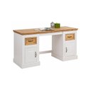 Ver imagem 2 de Escrivaninha Mesa Escritório de Madeira Maciça 2 Portas e 2 Gavetas Coleção England