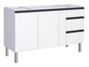 Ver imagem 1 de Gabinete Ga de Cozinha em Aço 1.35 Cm com Pés e Puxadores em Aluminío Cor Branco Cmax