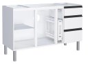 Ver imagem 2 de Gabinete Ga de Cozinha em Aço 1.35 Cm com Pés e Puxadores em Aluminío Cor Branco Cmax