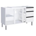 Ver imagem 2 de Gabinete Ga de Cozinha em Aço 1.35 Cm com Pés e Puxadores em Aluminío Cor Branco Cmax