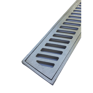 Grelha Ralo Linear 10x50 modelo Reforçado Diagonal - Aluminio - Ficone Reis