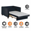 Ver imagem 3 de Sofá Cama Marcelle 1 Lugar 100 Solteiro Veludo Paris Pés de Madeira Talento Móveis