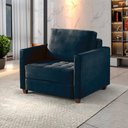 Ver imagem 1 de Sofá Cama Marcelle 1 Lugar 100 Solteiro Veludo Paris Pés de Madeira Talento Móveis