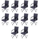 Ver imagem 1 de Kit 10 Cadeiras Escritório Diretor com Rodízio Esteirinha Florença 3322