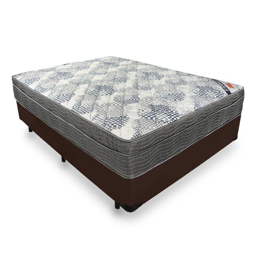 Cama Box Casal + Colchão De Molas Ensacadas - Ortobom - ISO SuperPocket 138cm Cor:Marrom