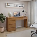 Ver imagem 1 de Escrivaninha Berlim 5 Gavetas 100% MDF 136cm Yescasa