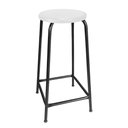 Ver imagem 2 de Kit 4 Banco de Metal Bar Assento Plástico Empilhável Branco 75cm