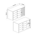 Ver imagem 3 de Cômoda Quarto 100cm 4 Gavetas 1 Porta com Puxador Metálico Cor:mel