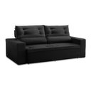 Ver imagem 4 de Sofá Retrátil 2 Lugares com Molas 1,50m Laila Suede Preto