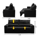 Ver imagem 2 de Sofá Retrátil 2 Lugares com Molas 1,50m Laila Suede Preto